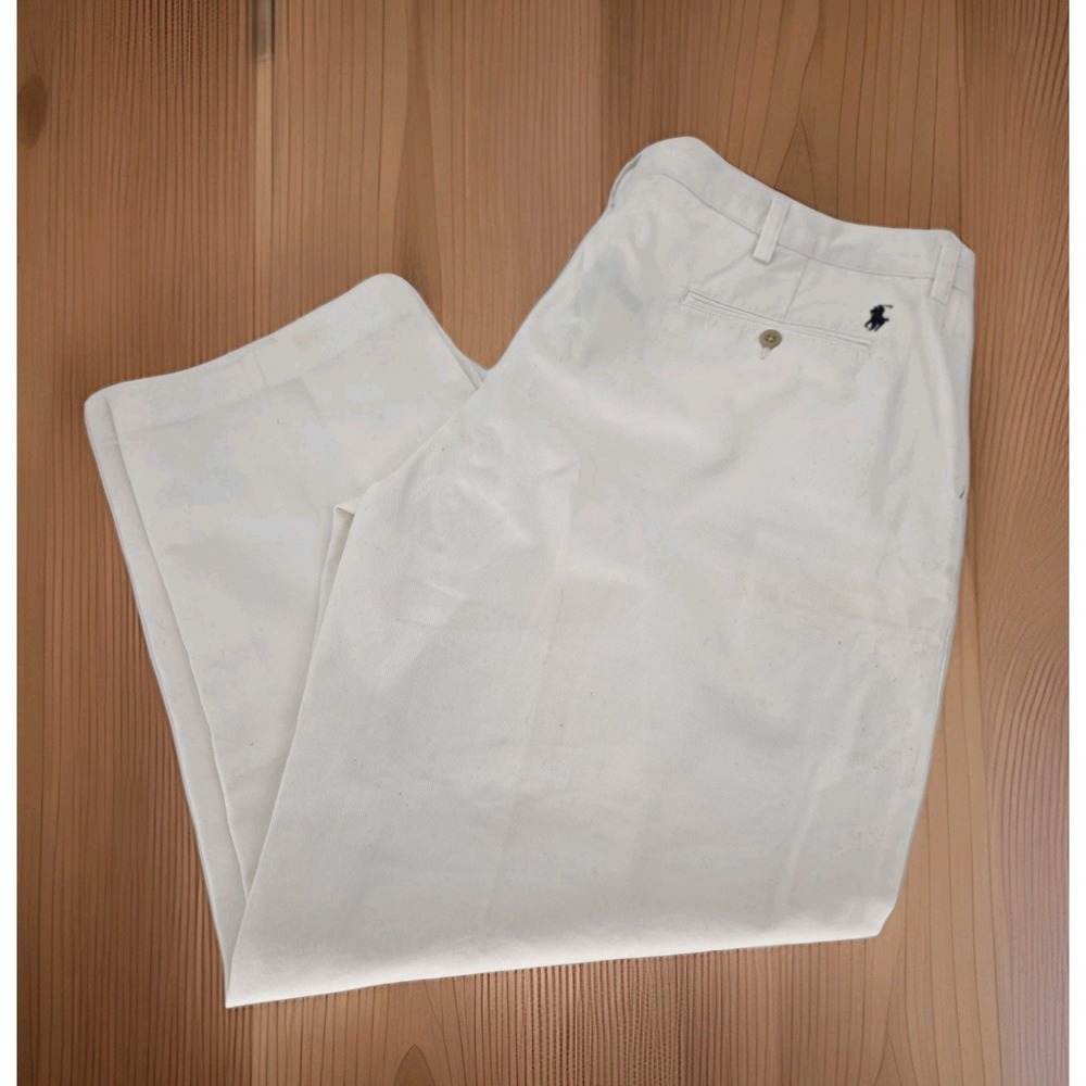 Polo Ralph Lauren Preston Pants Mens 40x32 White 40x28 Cotton Classic Fit Chino - Picture 7 of 10